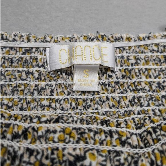 Chance Tank Women's Small Navy Gold Floral Halter Boho Summer EUC - Picture 5 of 6